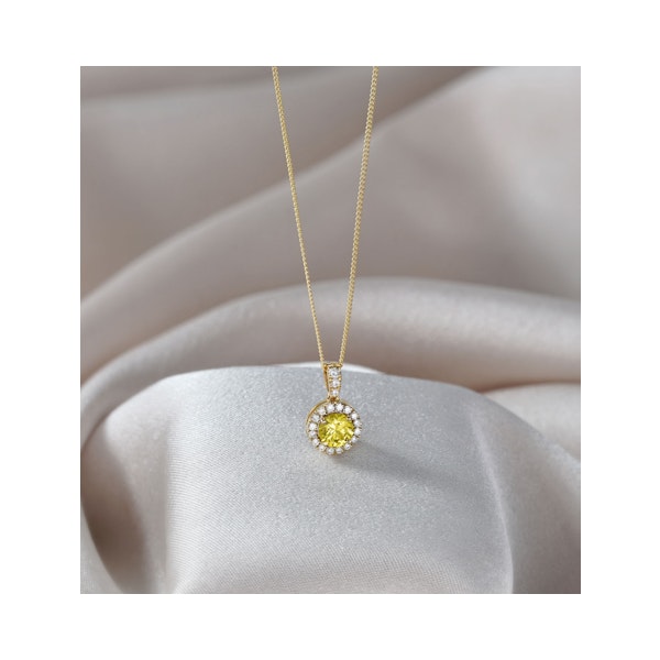 Ella Yellow Lab Diamond 0.71ct Pendant Necklace in 18K Yellow Gold - Elara Collection - Image 6
