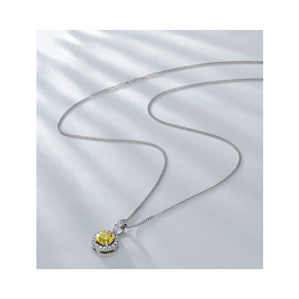 Ella Yellow Lab Diamond 0.71ct Pendant Necklace in 18K White Gold - Elara Collection - Image 5