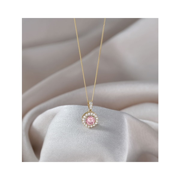 Ella Pink Lab Diamond 1.38ct Pendant Necklace in 18K Yellow Gold - Elara Collection - Image 6