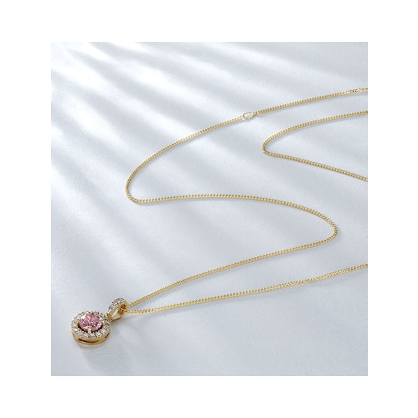 Ella Pink Lab Diamond 0.71ct Pendant Necklace in 18K Yellow Gold - Elara Collection - Image 5