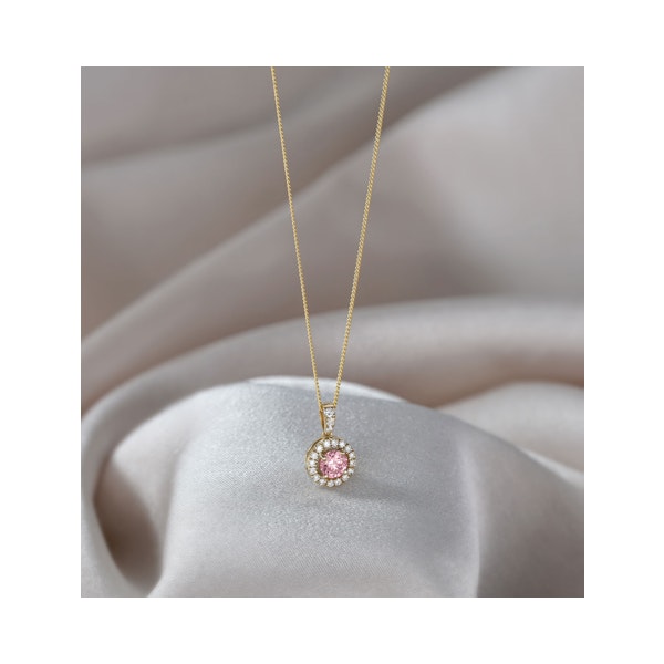 Ella Pink Lab Diamond 0.71ct Pendant Necklace in 18K Yellow Gold - Elara Collection - Image 6