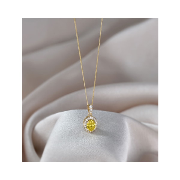 Georgina Yellow Lab Diamond Oval Halo Necklace 1.38ct in 18KGold - Elara Collection - Image 6