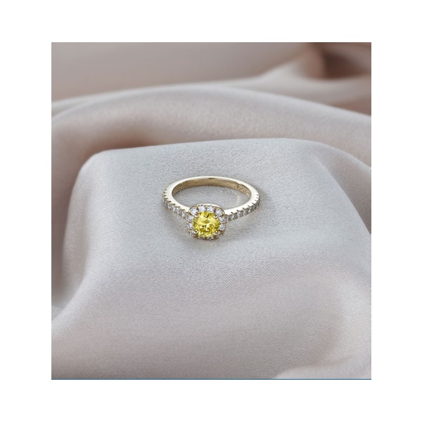 Elizabeth Yellow Lab Diamond 1.00ct Halo Ring in 18K Yellow Gold - Elara Collection - Image 5