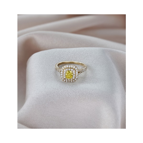Anastasia Yellow Lab Diamond 1.30ct Halo Ring in 18K Yellow Gold - Elara Collection - Image 5