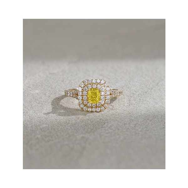 Anastasia Yellow Lab Diamond 1.30ct Halo Ring in 18K Yellow Gold - Elara Collection - Image 6