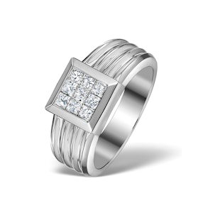 Diamond 0.60ct 18K White Gold Ring - SIZE N