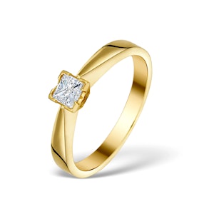 Diamond 0.20ct 18K Gold Solitaire Ring - SIZE M
