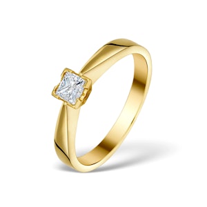 Diamond 0.20ct 18K Gold Solitaire Ring - SIZE M