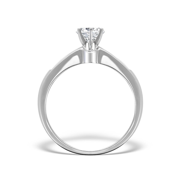 18K White Gold Lab Diamond Solitaire Ring with Shoulder Detail (0.55ct) SIZE N - Image 2