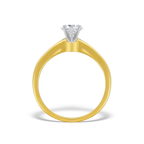 18K Gold Lab Diamond Solitaire Ring with Shoulder Detail (0.55ct) SIZE N - Image 2