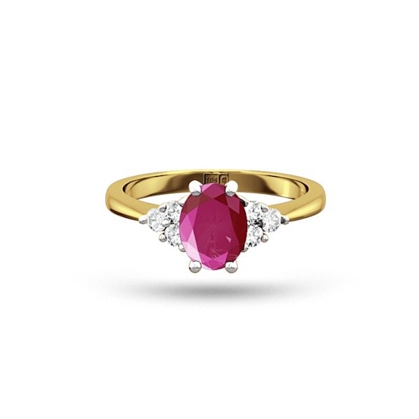 18K Gold 0.85ct Pink Sapphire and 0.12ct Diamond Ring - Image 2