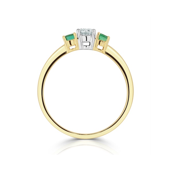 Emerald 0.20ct And Diamond 18K Gold Ring SIZES AVAILABLE J - Image 3