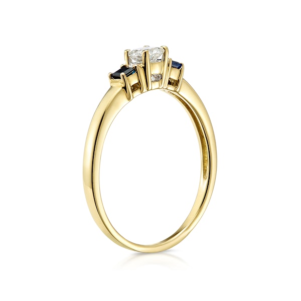 Diamond 0.25ct And Sapphire 18K Gold Ring SIZES I - Image 3