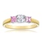 18K Gold Diamond Pink Sapphire Ring 0.25ct - image 2