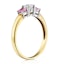 18K Gold Diamond Pink Sapphire Ring 0.25ct - image 3