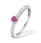 18K White Gold H/Si Diamond and Pink Sapphire Ring - SIZE L - image 1