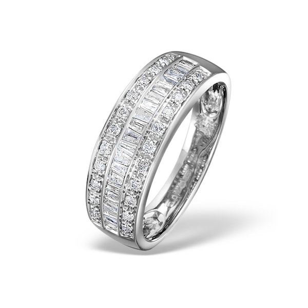 Eternity Ring Baguette Diamond 0.22ct in 9K White Gold - Image 1