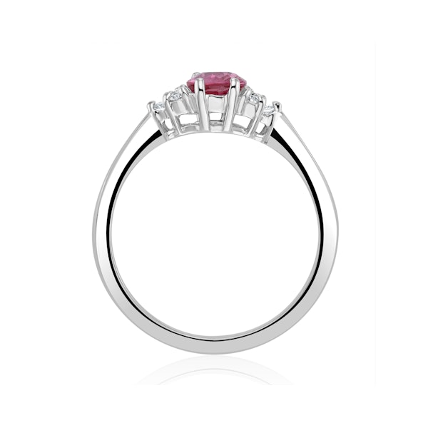 18K White Gold 0.85ct Pink Sapphire and 0.12ct Diamond Ring - Image 3