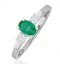 Emerald 6 x 4mm And Diamond 18K White Gold Ring  N4314Y - image 1