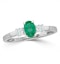 Emerald 6 x 4mm And Diamond 18K White Gold Ring  N4314Y - image 2