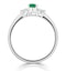 Emerald 6 x 4mm And Diamond 18K White Gold Ring  N4314Y - image 3