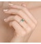 Emerald 0.75ct And Diamond 18K White Gold Ring  N4316Y - image 4