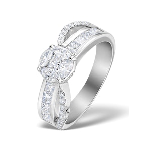 Engagement Ring Galileo 1.50ct Look Diamond in 18K White Gold N4487