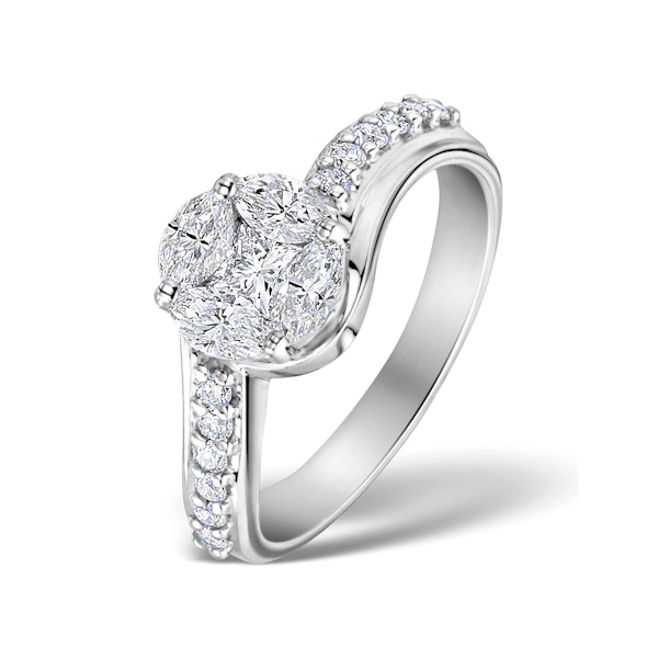 Engagement Ring Galileo 2.00ct Look Diamonds 18K White Gold N4480 - Image 1