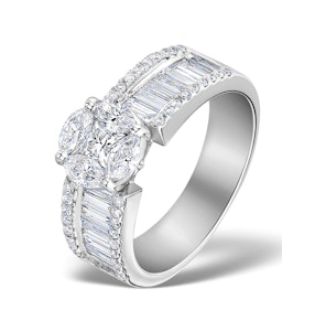 Engagement Ring Galileo 2.00ct Look H/SI Diamonds 18K White Gold N4481