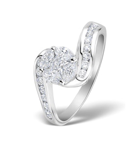 Engagement Ring Galileo 1.50ct Look Diamonds 18K White Gold N4492