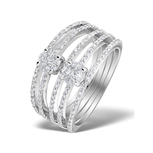 Two 0.50ct Look Galileo Set Diamonds 0.80ct And Platinum Ring - Image 1