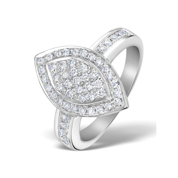 Oval Shaped Diamond 0.50ct And Platinum Pave Ring - Image 1