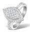 Oval Shaped Diamond 0.50ct And 18K White Gold Pave Ring - image 1