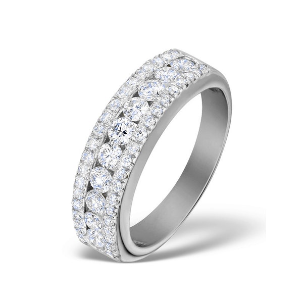 Diamond 1.00ct And Platinum Half Eternity Ring - S3478 - Image 1
