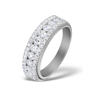 Diamond 1.00ct And Platinum Half Eternity Ring - S3478