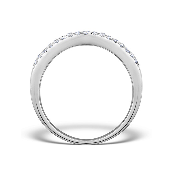 3 Row Diamond 1.00ct And 18K White Gold Half Eternity Ring - Image 2