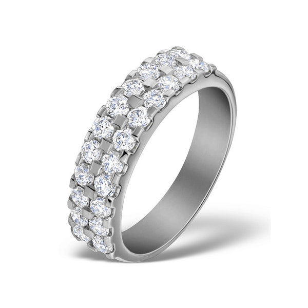 Diamond 1.00ct And Platinum Half Eternity Ring - S3470 - Image 1