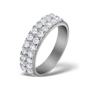 Diamond 1.00ct And Platinum Half Eternity Ring - S3470