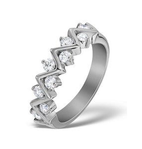 Diamond 0.50ct And Platinum Half Eternity Ring - S3471