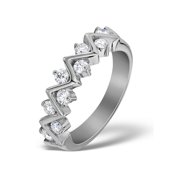 Diamond 0.50ct And Platinum Half Eternity Ring - S3471 - Image 1