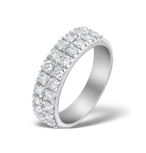2 Row Diamond 1.00ct And 18K White Gold Half Eternity Ring - N4499