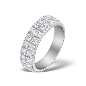 2 Row Diamond 1.00ct And 18K White Gold Half Eternity Ring - N4499