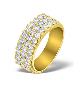 3 Row Diamond 1.50ct And 18K Gold Half Eternity Ring - N4490