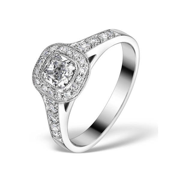 Halo Engagement Ring Alice 0.90ct H/SI Diamond in 18K White Gold SIZES AVAILABLE K L N O P - Image 1