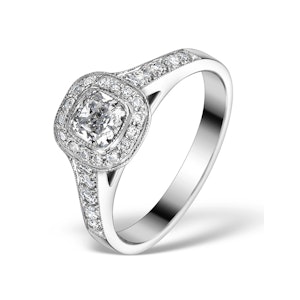 Halo Engagement Ring Alice 0.90ct H/SI Diamond in 18K White Gold SIZES AVAILABLE K L N O P