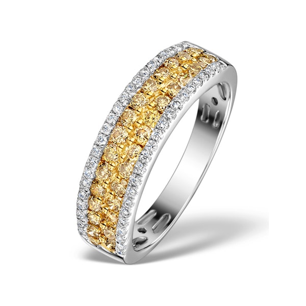 LUNA 18K GOLD YELLOW Diamond AND DIAMOND 0.90ct Ring - Size U only - Image 1