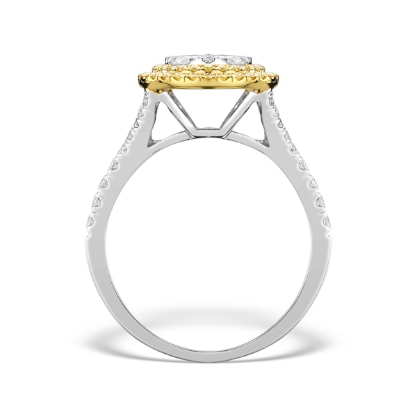 Halo Engagement Ring Arianna with 1ct of Yellow Diamonds in 18KW Gold - Image 2