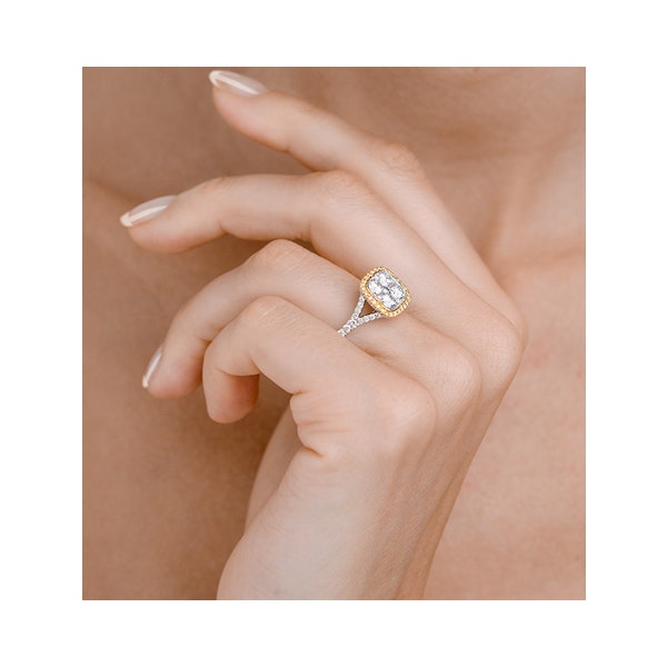 Halo Engagement Ring Angelina 1.50ct Yellow Diamonds 18K White Gold - Image 3
