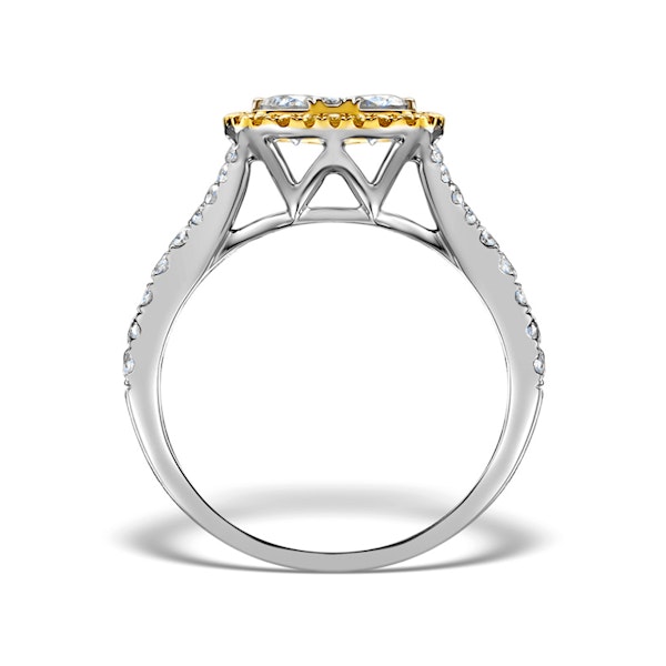 Halo Engagement Ring Angelina 1.50ct Yellow Diamonds 18K White Gold - Image 2