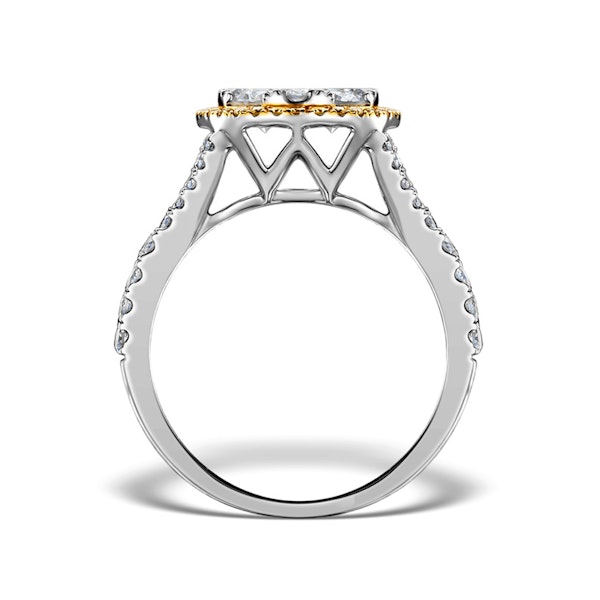 Halo Engagement Ring Alessia 1.50ct Yellow Diamond in 18K White Gold - Image 2